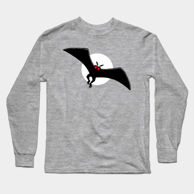 Moonlight Mothman Long Sleeve T-Shirt by odditystew